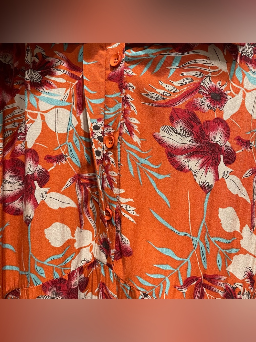 Lot 2 Natural Life Midi Dresses - Turquoise Mix & Orange Tropical Floral Boho L - Picture 3 of 16
